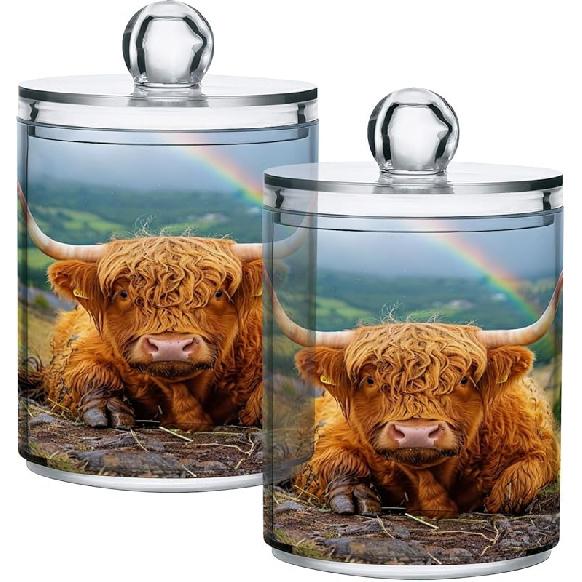 Colorful Skulls 2PC Airtight Transparent Plastic Storage Jar Food Storage Container Plastic for Food Herbs Tea etc with Storage Lid easy to use and