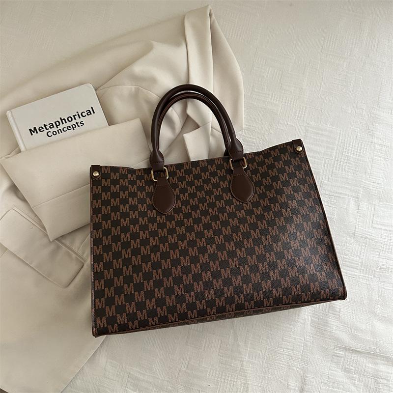 Retro Printing New Fashion Simple Large Capacity Tote Bag Trendy Hand Carry Commuter Women Tote Bag