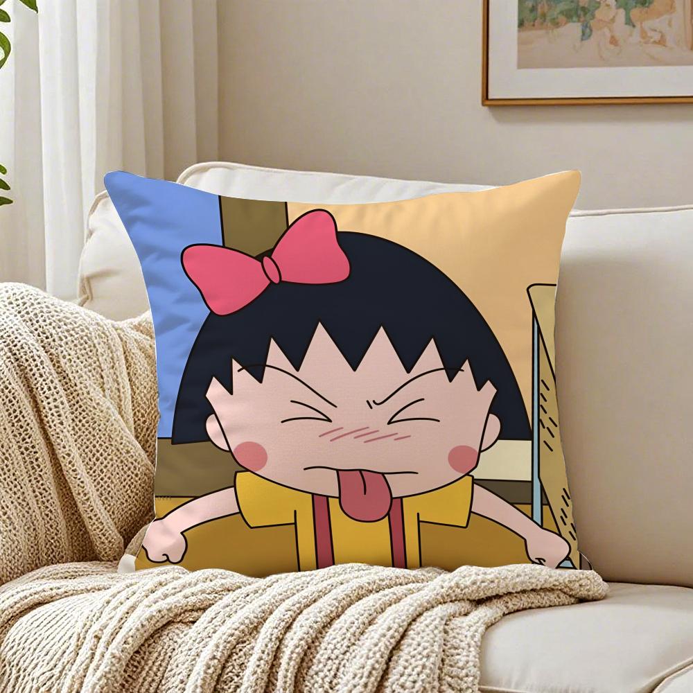 Cute Classic Anime CCherry Marukochan Cushion Cover Pillowcase Antidustmite living Room Sofa Decor Cushion Room