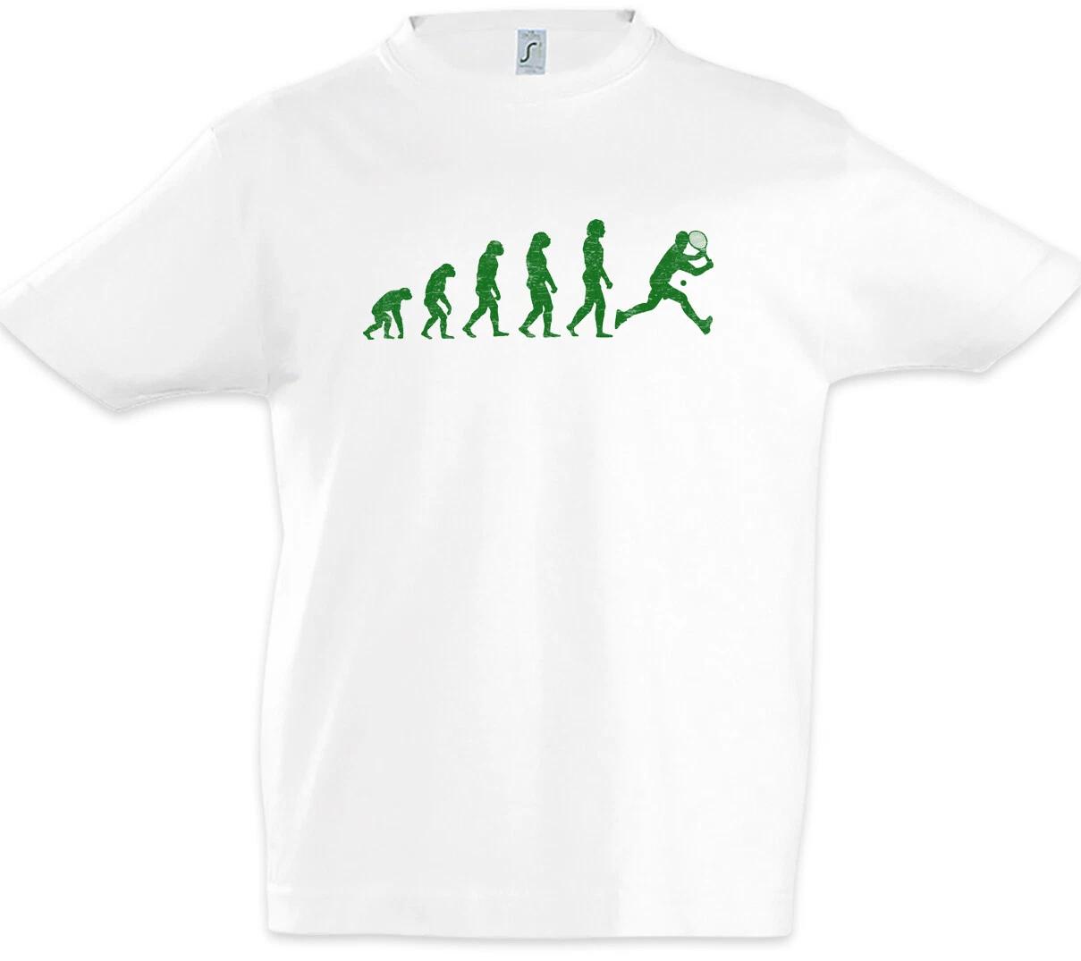 Tennis Evolution Boys T-Shirt Human Fun Player Coach Fitness Tennis Player- 120
