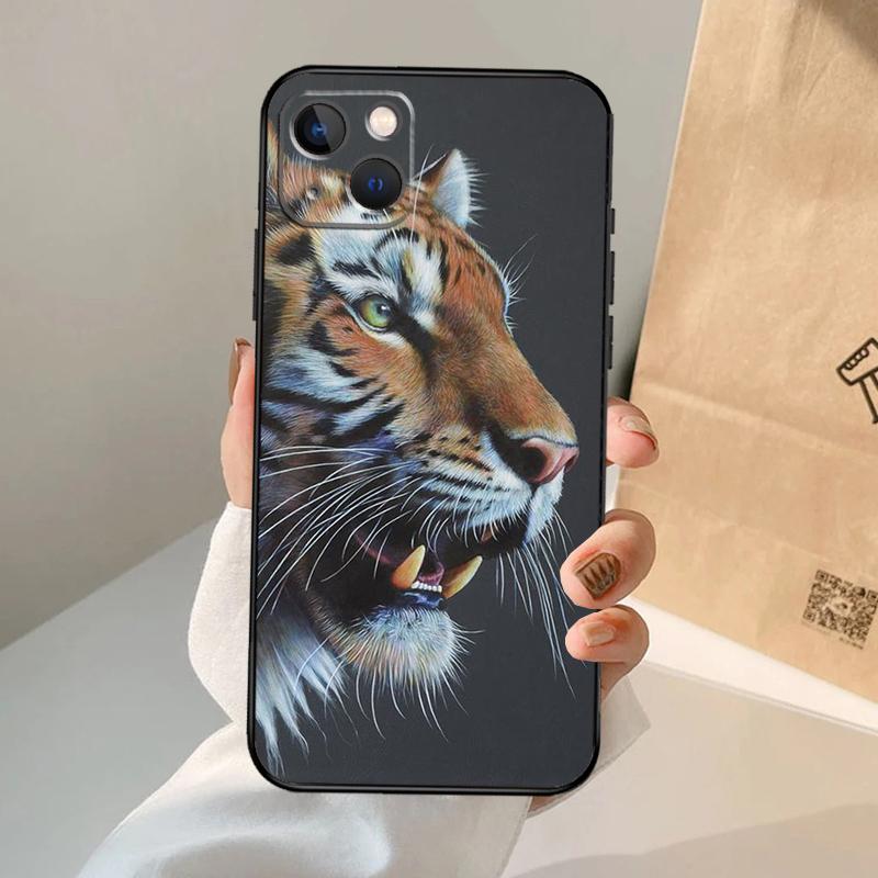 Animal Tiger Phone Case For iPhone 17 Air 16 15 14 13 12 11 Pro Max 12 13 mini 15 16 Plus 16e Cover Coque