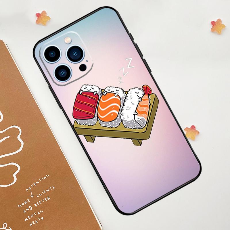 Kawaii Sushi Crowd Phone Case For iPhone 17 Pro Max 14 13 12 11 15 16 Pro Max Mini 16 Plus 16e 17 Air Funda