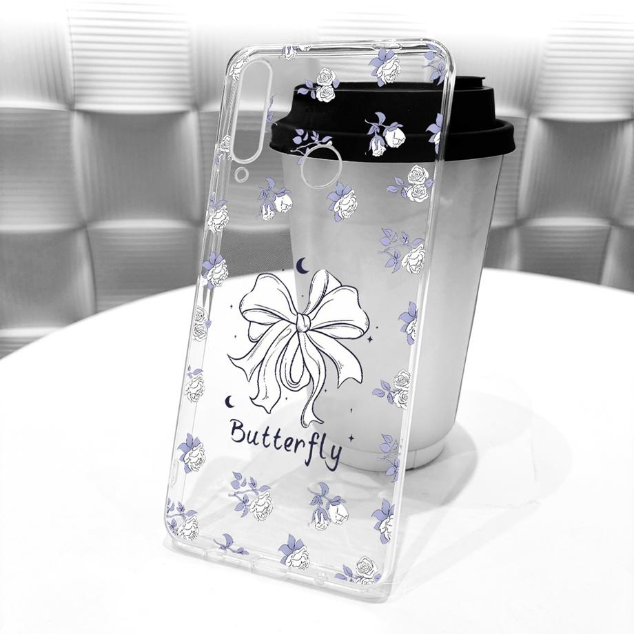 Pentru Huawei Y6P Huawei Y6 Y6s 2019 Y6 Pro Carcasă Telefon Imprimată cu Flori Fluturi Fundă Bumper Silicon Moale Transparent Fundas