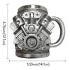 V8 Cup V6 Creative Resin Mug: High-End Mechanical Engine Ornament