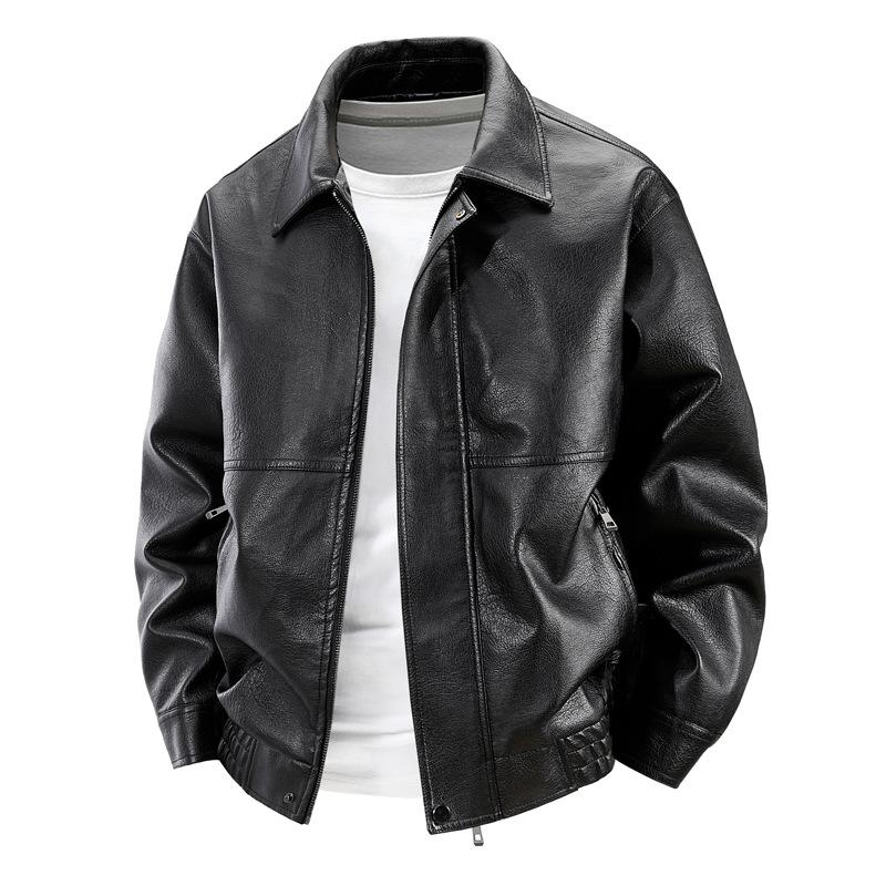 New Spring and Autumn Jacket Flying PU Leather Jacket Slim Tough Men's Youth Leather Jacket