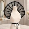 Gothic Lace Victorian Stands up Collar Baroque Queen Collar Adult Lace Neck Piece with Openwork Layers and Tall Back Shape for Stage Looks, Photo