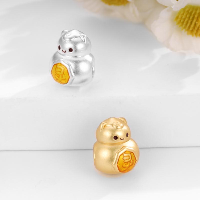 999 Silver Gourd Cat Beaded String for DIY Jewelry
