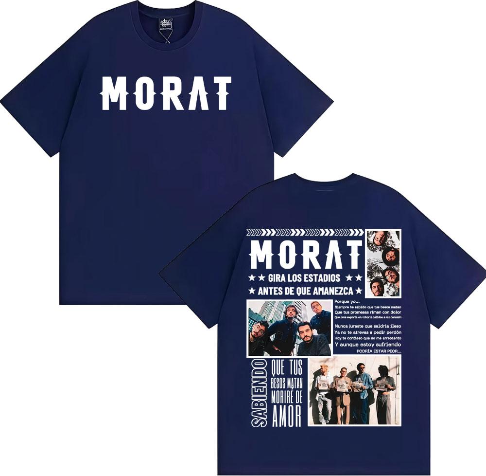 2025 Summer Band Morat Asuntos Pendientes Tour Tshirt Male Harajuku Hiphop Street Tshirt 100 Cotton Oversized Tshirt