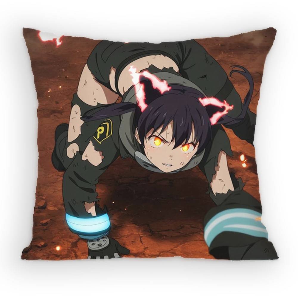 Fire Force Tamaki Kotatsu Pillow Case Sofa Living Room for Bedroom car Headboard Backrest Cushion Square Cushion Nap Time