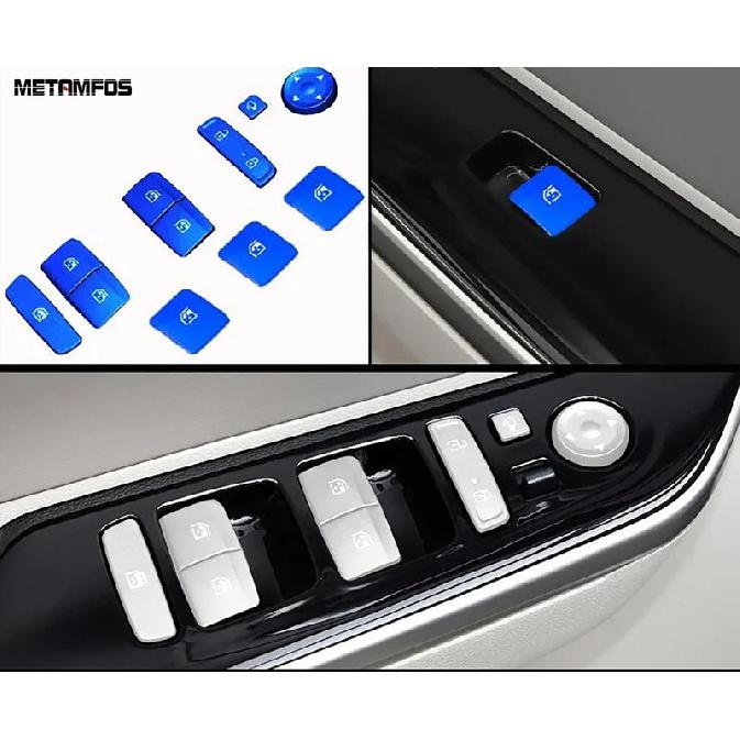 Window Lift Switch Button Cover Trim For Hyundai Tucson NX4 2024 Aluminium Alloy Interior Accessories Car Styling