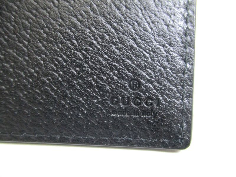 Authentic GUCCI Animalier Black Leather Bifold Bill Wallet Compact Wallet #a177  Refurbished