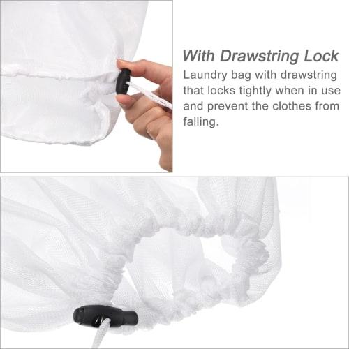 uxcell Mesh Laundry Bag, Basket, Mesh Bag with Drawstring, Fine Net, Small Machine Washable, Mesh Washing Bag for Travel and Laundry, 30cm x 40cm