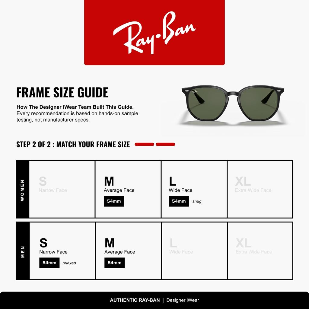 Sunglasses 0RB4306F BLACK Japan 54 Asian Fit Ray-Ban 601/71 (FREE Size)