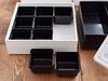 East Tableware, Japanese Modern Hors d'oeuvre Box, Square, 3-Tier, 18cm, White, with Dividers, Japanese Tableware, Osechi Jubako