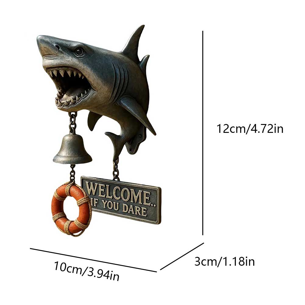 Shark Attack Wall Bell Funny Shark Shape DoorBells Shark Attack Wall Welcome Doorbell for Home Patio Garden Porch Yard