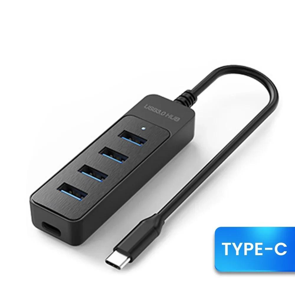 4 Ports USB HUB 4-Port Hub USB 3.0 to USB-C with Power Delivery And Data Sync for MacBook Pro/ MacBook Air/ Chromebook Pixel