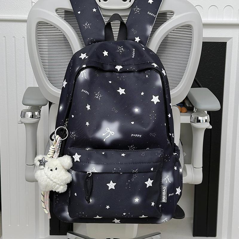 Schoolbag New Korean Version Ins Cartoon Star Backpack Women's Large Capacity Lightweight Student Schoolbag Leisure Travel Backpack