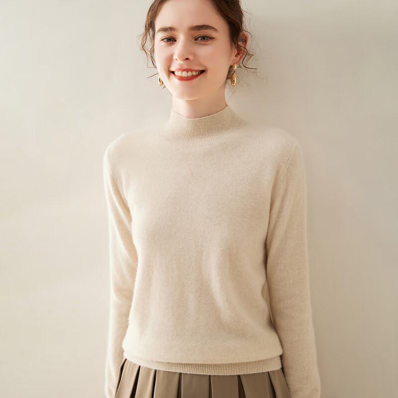 Fanzhen Women's 2024 Fall/Winter Turtleneck Cashmere Blend Sweater