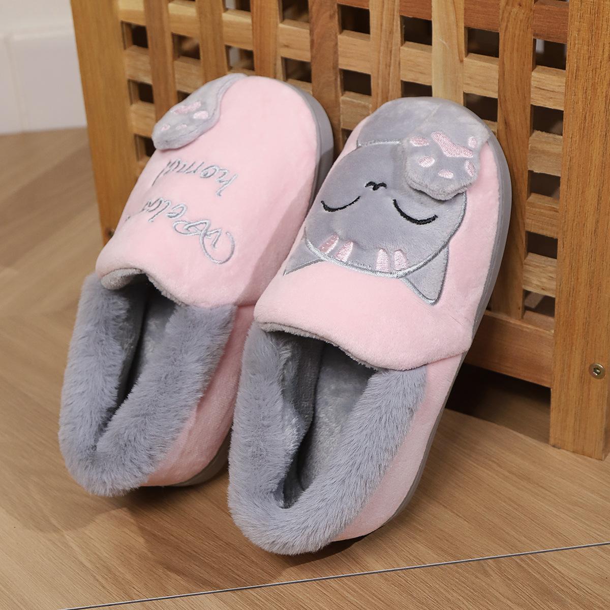 

Новые корейские милые тапочки Манеки-неко для осени и зимы, теплые хлопковые туфли, взрослые парные хлопковые тапочки 38-39 розовый