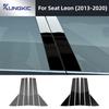 Carbon Fiber Style B Pillars Sticker For Seat Leon 2013 2014 2015 2016 2017 2018   LHD RHD Car Glossy Black Trim