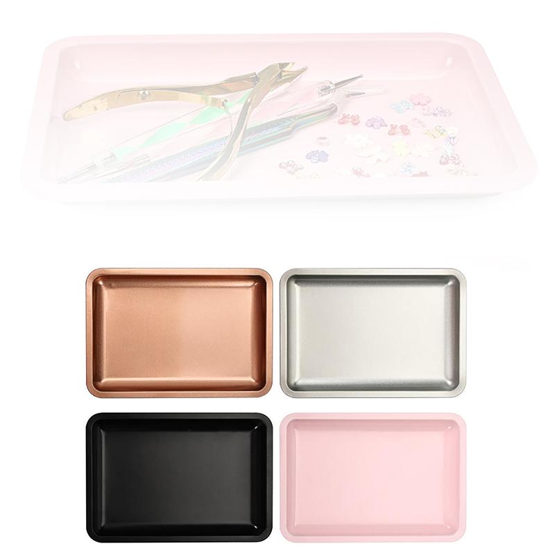 Stainless Steel Cosmetic Storage Tray Jewelry Tray Plate Doctor Surgical Tray Desktop Storage Tool Metal Fack Nail Art Tray