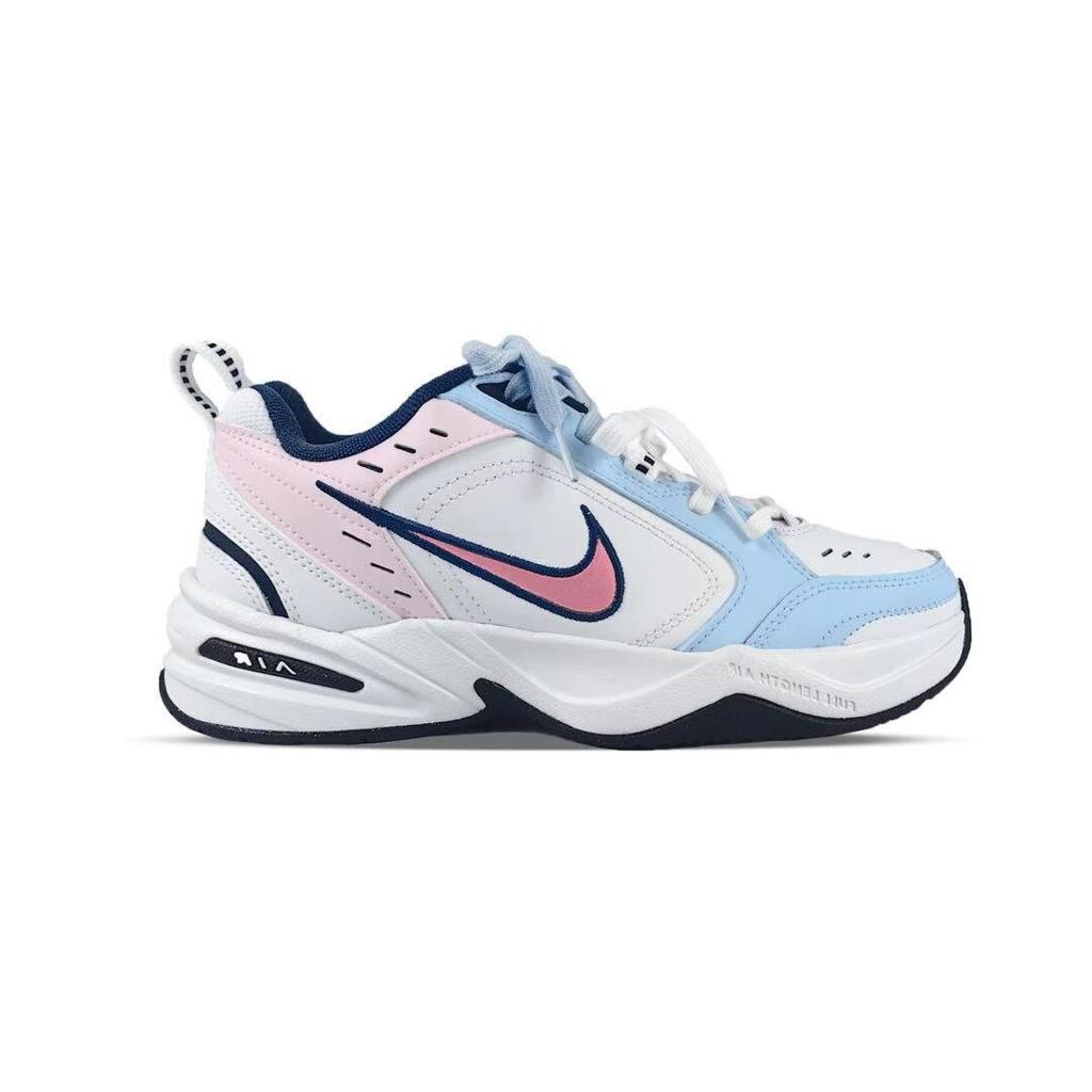 Nike Air Monarch 4 Abrasion Resistant Breathable Low Top Chunky Sneakers Unisex Blue Pink 415445-102(team183-)