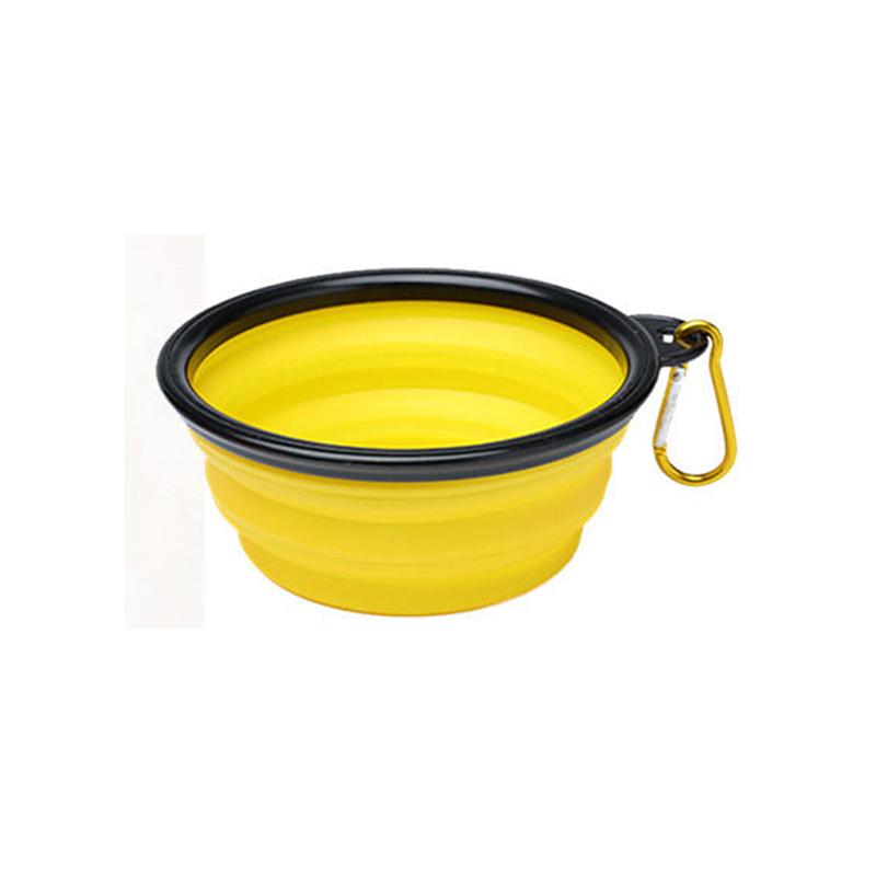 1000ml Collapsible Dog  Folding Silicone Bowl Pet Outdoor Travel Portable Puppy Food Container Feeder With Carabiner