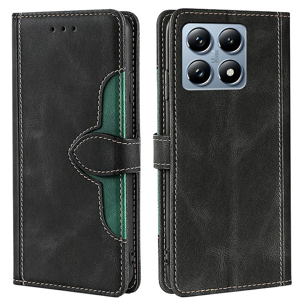 

Для Xiaomi 14T Pro Чохол Шкіряний Гаманець Чохол для Телефону з Магнітною Застібкою у Формі Солом яного Капелюха Black