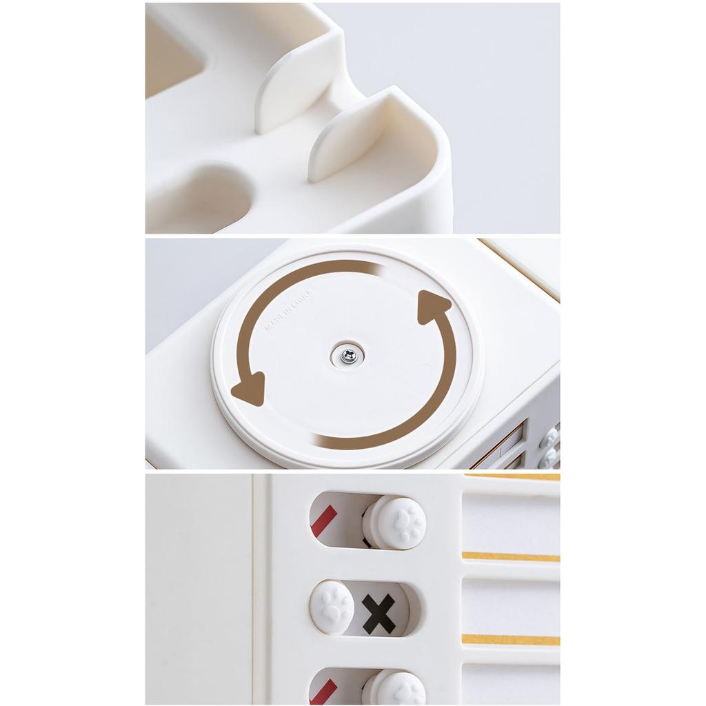 Rotating Desk Pen Holder with Checklist Task Board 360 Degree Rotatable Pen Organizer Obliqued Pencil Storage Holder