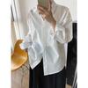 LUXI Autumn 60s Cotton Women's Casual Long Sleeve Shirt - Simple Loose Outerwear 319
