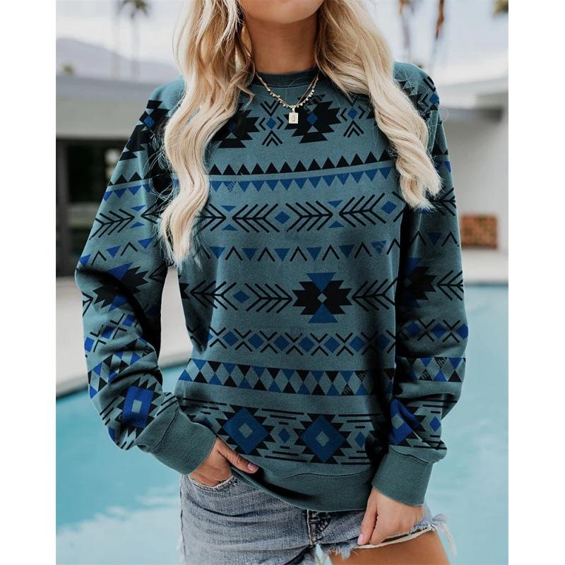 BITCED Moda feminina casual manga comprida gola redonda moletons e moletons