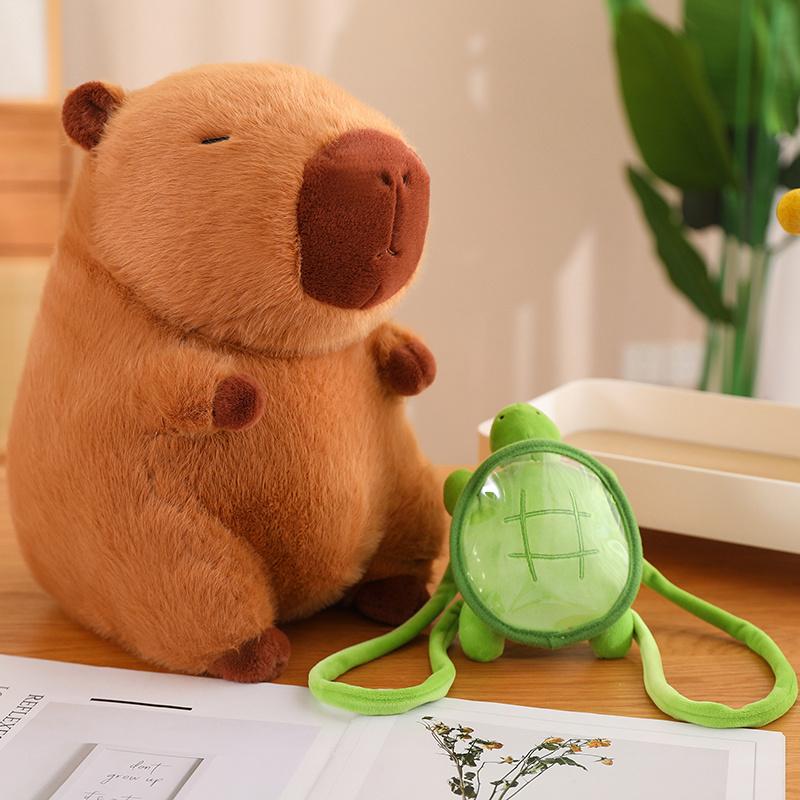 22-25Cm Xmas Capybara Plushies Kawaii Kapibara With Chips Backpack Scarf Candy Cane Decor Soft Plush Toy Christmas Gift