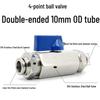 Pneumatic 304 Stainless Steel Ball Valve with Manual Male Thread Air Tube Connector