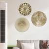 5/3Pcs Gold Disc Wall Decor Home Wall Ornaments Metal Plates Wall Stickers Decals for Living Room Home Decor Wall Hanging Decor