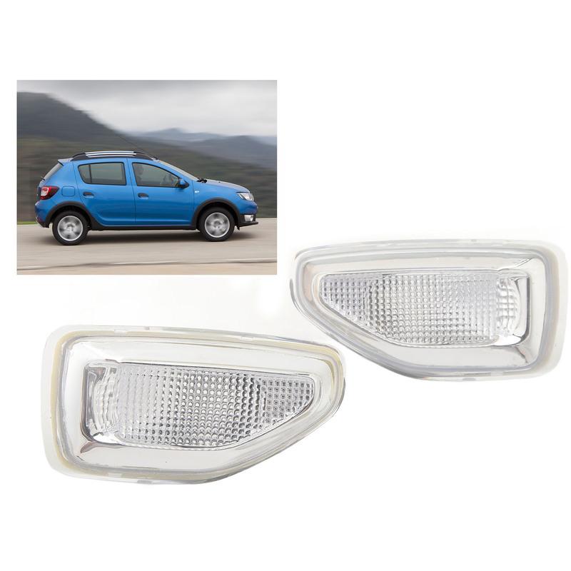 2Pcs Side Marker Lights Turn Signal Lamp Warning Lights 261651140R Without Bulb for Dacia Sandero Stepway MK2 Pre-Facelift