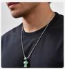 Vnox Natural Stone Mushroom Circle Pendant Necklace, Tiger Eye Black Onyx Stone Stainless Steel Adjustable Chain for Men Women