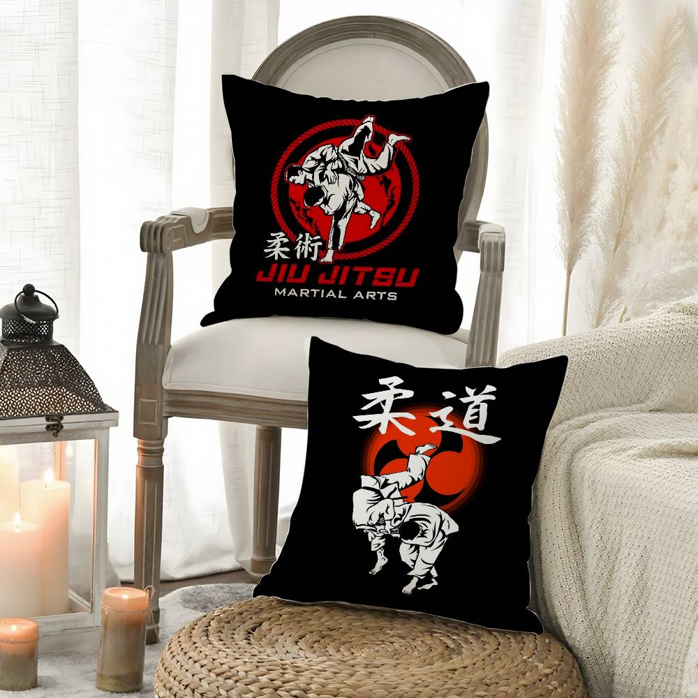 Sports Judo Martial Arts Pillow Case Sofa Short Plush Double-Sided Hd Printing Room Home Office Gift Cushion Cover
