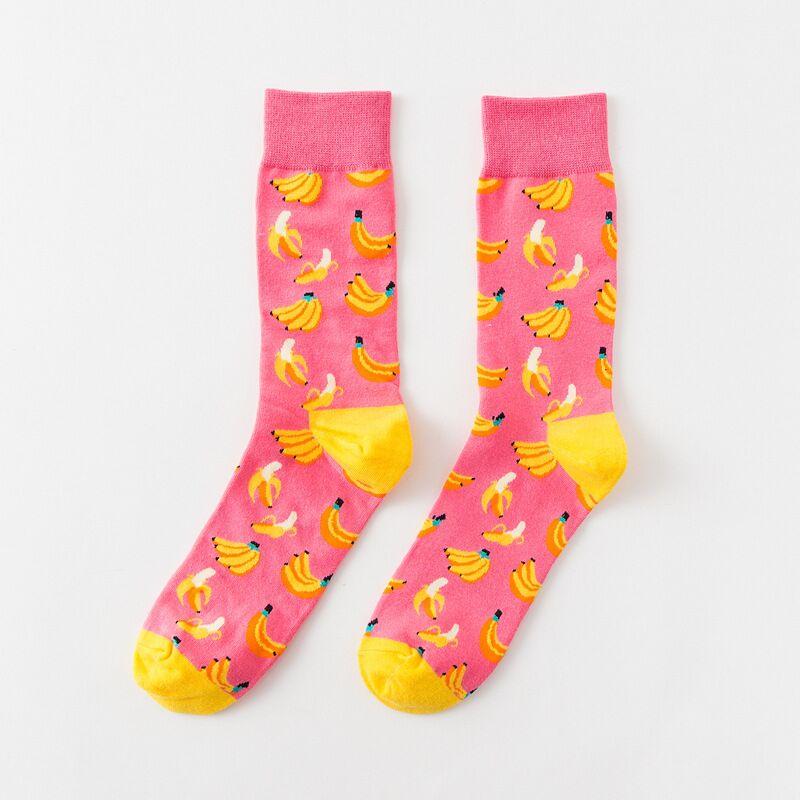 Cotton Cartoon Fruit Print Socks Unisex Casual Funny Streetwear Socks (EUR36-42)