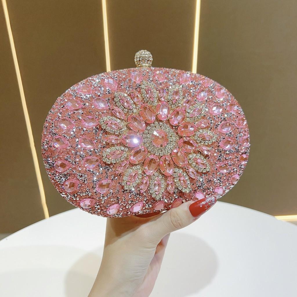 Borsa da Sera Girasole Diamante d'Acqua Pochette Lussuosa con Perline per Eventi Formali