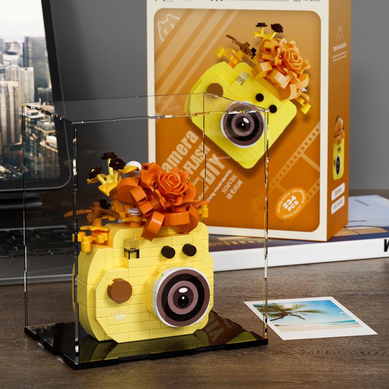 LEGO-Compatible SLR Camera Flower Building Blocks - Creative Educational Toy for Children and Trendy Decor Gift