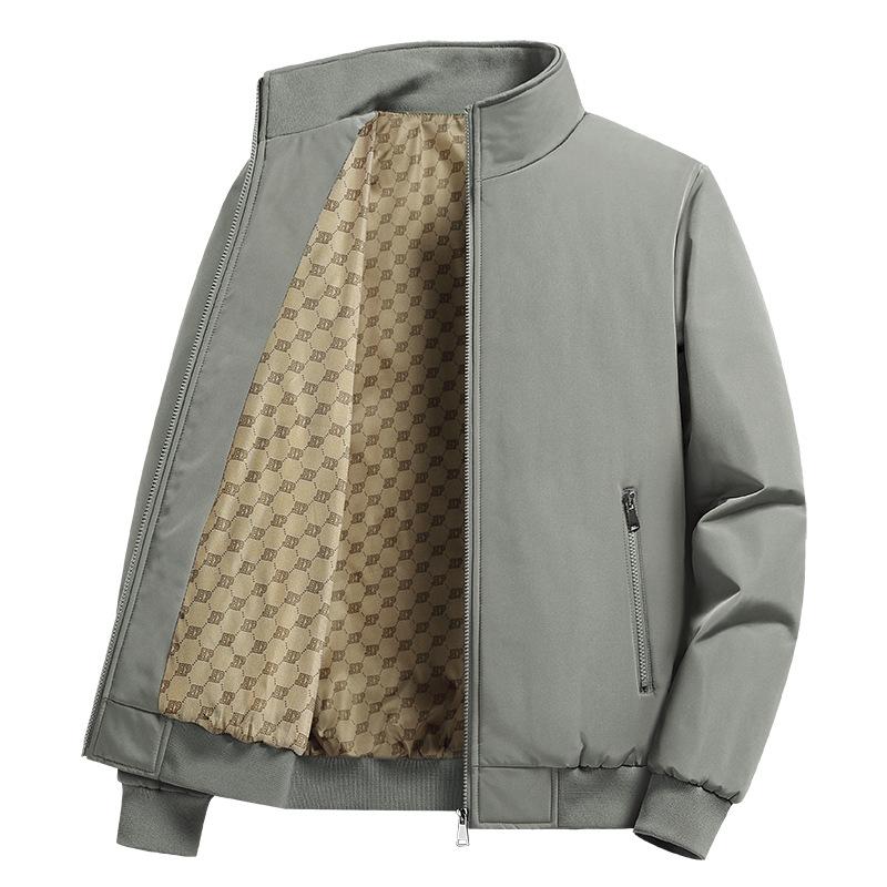 Men's M-8XL 2024 Autumn Solid Color Loose Business Casual Jacket