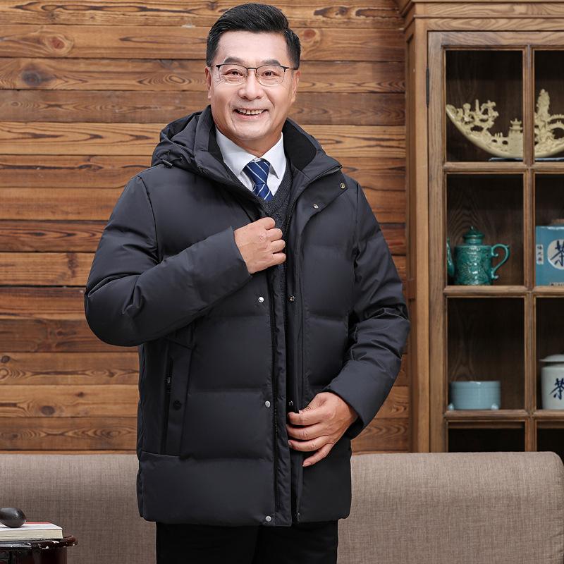 2025 Middle-aged and Elderly Down Jacket Men's Dad Wear Thickened Winter Style Father Grandpa Outfit Plus Size Short Warm Jacket