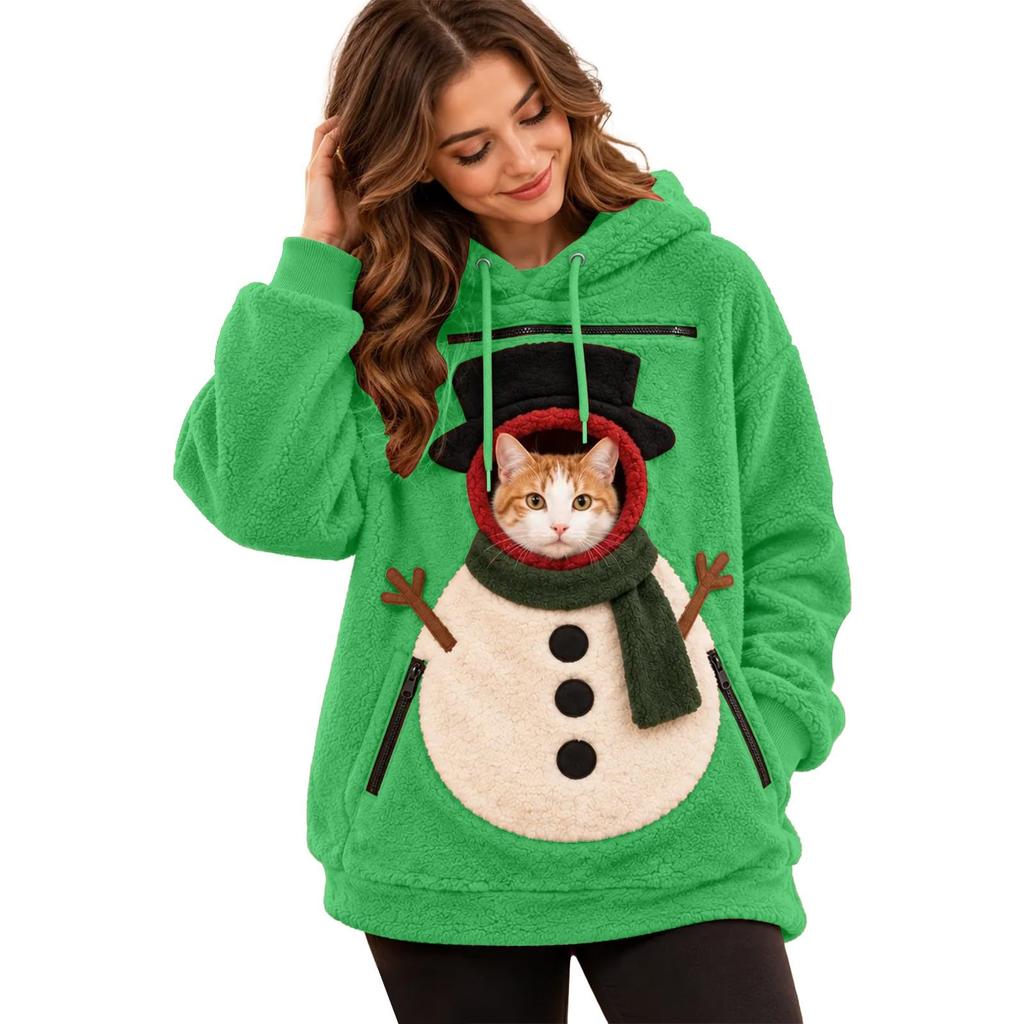 Unisex Long Sleeve Pet Dog Pocket Sweatshirt Hoodie, Loose Casual Warm Pullover