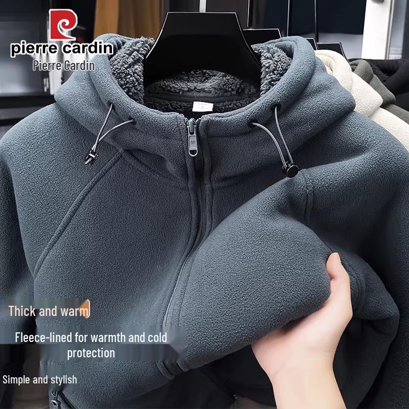 Pierre Cardin Мужская куртка с капюшоном на флисовой подкладке 4XL