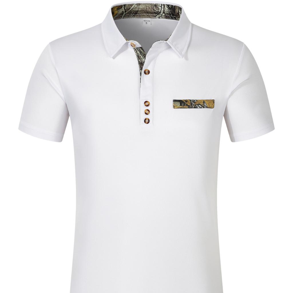 Summer Fashion Versatile Body Shirt Loose Men's T-shirt Men's Buttons Lapel Sports Polo Shirt Tops