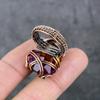 Bi-Color Tourmaline Handmade Copper Wire Wrap Jewelry Ring Size 8 V2f12