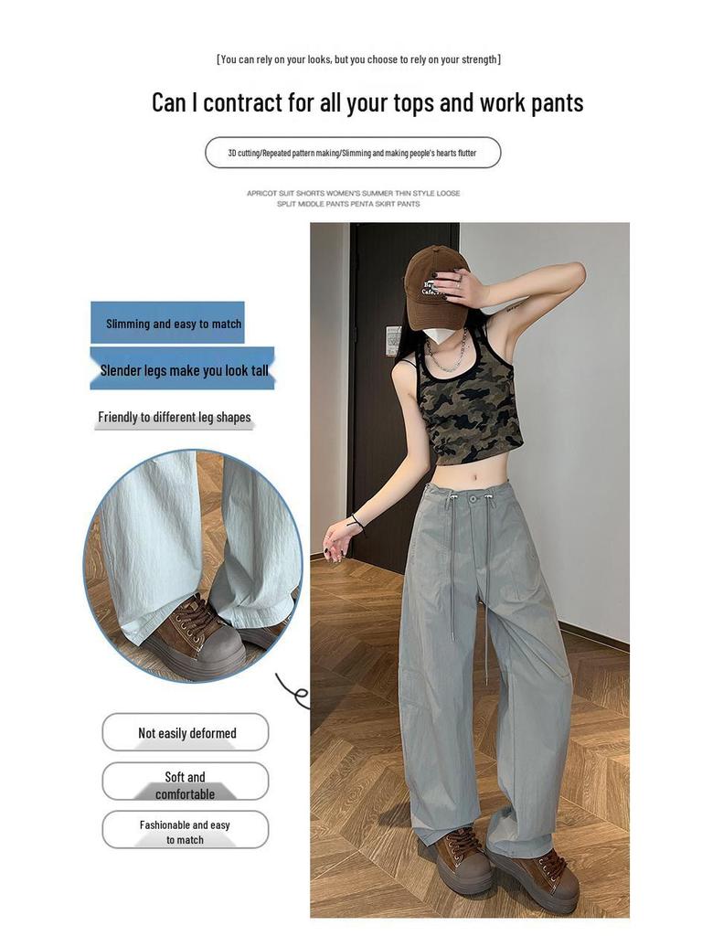 2026 Quick-Dry Women's Paratrooper Scythe Pants - Wide-Leg, Deconstructed Spring Summer Workwear
