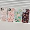 Galvanisieren Geometrische Marmor Blumen Textur Handyhülle für iPhone 15 14Plus 13 12 11 Pro Max XSMAX für Samsung S24 S23 S22 S21Ultra Plus A15 A05 A25