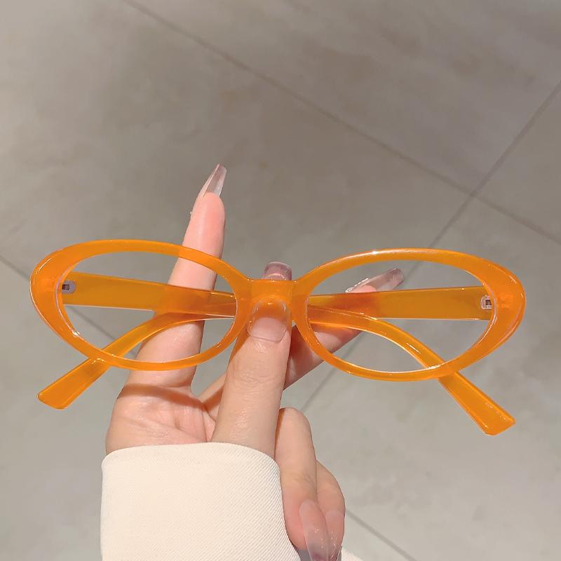 Oval Optical Frames Women Fashion Vintage Candy Color Decor Glasses Trendy Korean Style Non-prescription Casual Eyewear