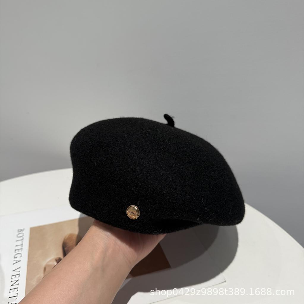 Beret autumn and winter hat women's foreign style fashionable literary and retro big head circumference versatile face small painter hat
